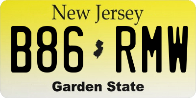 NJ license plate B86RMW