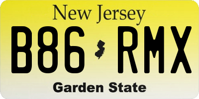 NJ license plate B86RMX