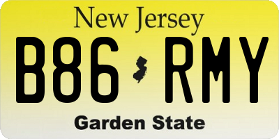 NJ license plate B86RMY
