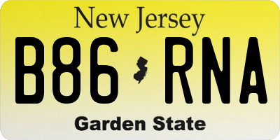 NJ license plate B86RNA