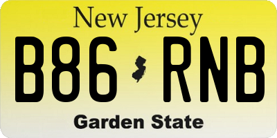 NJ license plate B86RNB