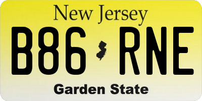 NJ license plate B86RNE