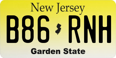 NJ license plate B86RNH