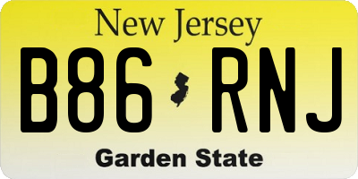 NJ license plate B86RNJ