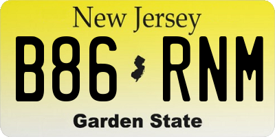 NJ license plate B86RNM