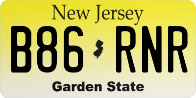 NJ license plate B86RNR