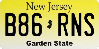 NJ license plate B86RNS