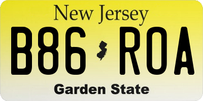 NJ license plate B86ROA