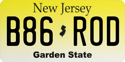 NJ license plate B86ROD