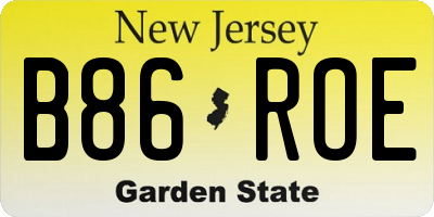 NJ license plate B86ROE