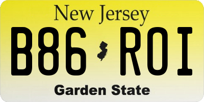 NJ license plate B86ROI