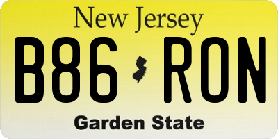 NJ license plate B86RON
