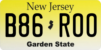NJ license plate B86ROO
