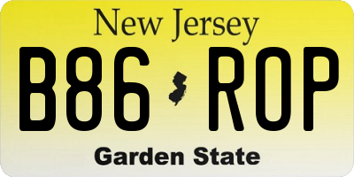 NJ license plate B86ROP