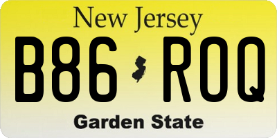 NJ license plate B86ROQ