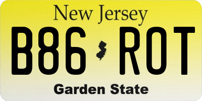NJ license plate B86ROT