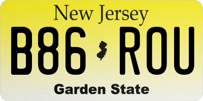 NJ license plate B86ROU