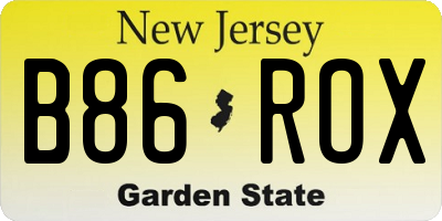 NJ license plate B86ROX