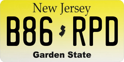 NJ license plate B86RPD