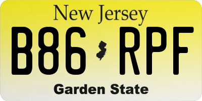 NJ license plate B86RPF