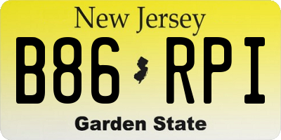 NJ license plate B86RPI