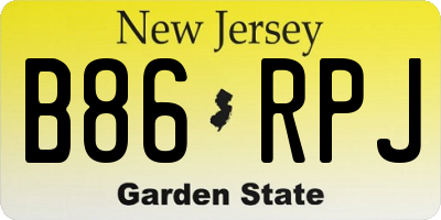 NJ license plate B86RPJ