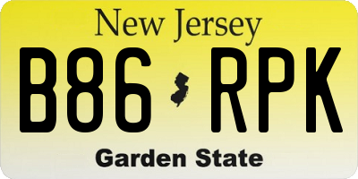 NJ license plate B86RPK