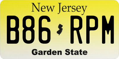 NJ license plate B86RPM