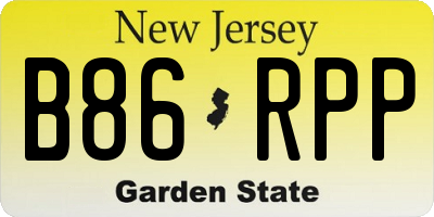 NJ license plate B86RPP