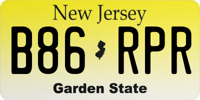 NJ license plate B86RPR