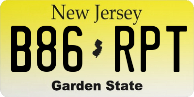 NJ license plate B86RPT