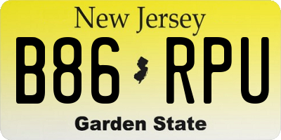 NJ license plate B86RPU