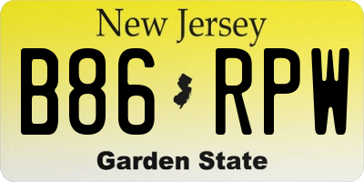NJ license plate B86RPW