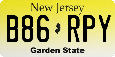 NJ license plate B86RPY