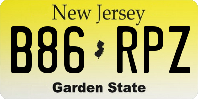 NJ license plate B86RPZ