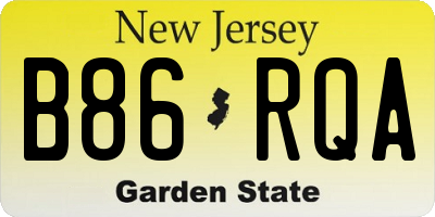 NJ license plate B86RQA