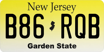 NJ license plate B86RQB