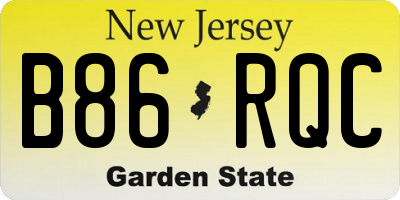 NJ license plate B86RQC