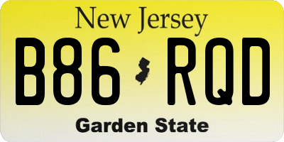 NJ license plate B86RQD