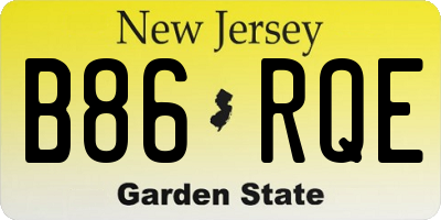 NJ license plate B86RQE