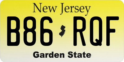 NJ license plate B86RQF
