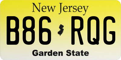 NJ license plate B86RQG