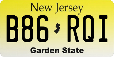 NJ license plate B86RQI