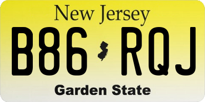 NJ license plate B86RQJ