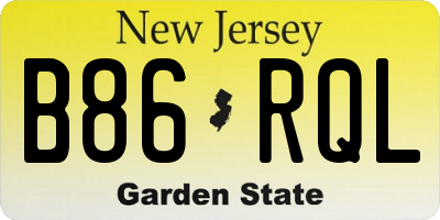 NJ license plate B86RQL