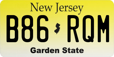 NJ license plate B86RQM