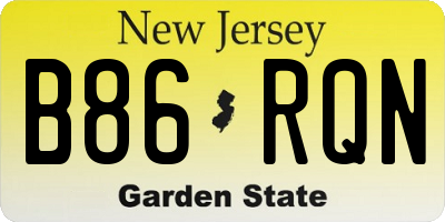 NJ license plate B86RQN