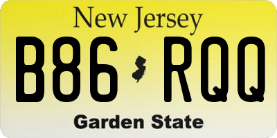NJ license plate B86RQQ