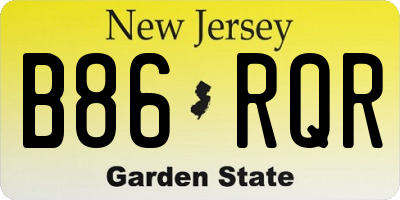 NJ license plate B86RQR