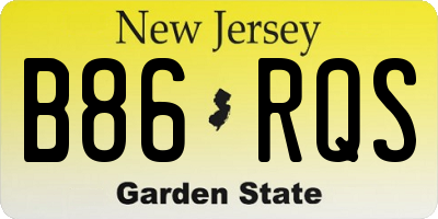 NJ license plate B86RQS